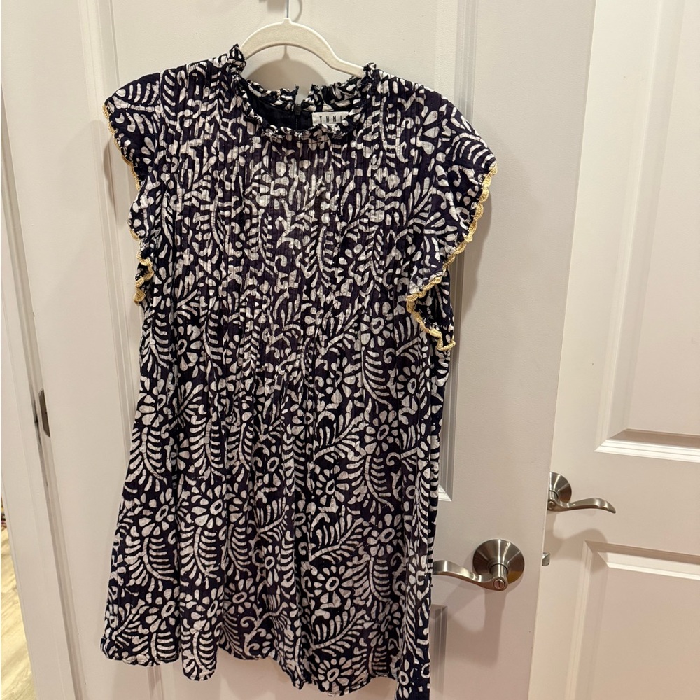 THML Black and White Sleeveless Mock Neck Sundress